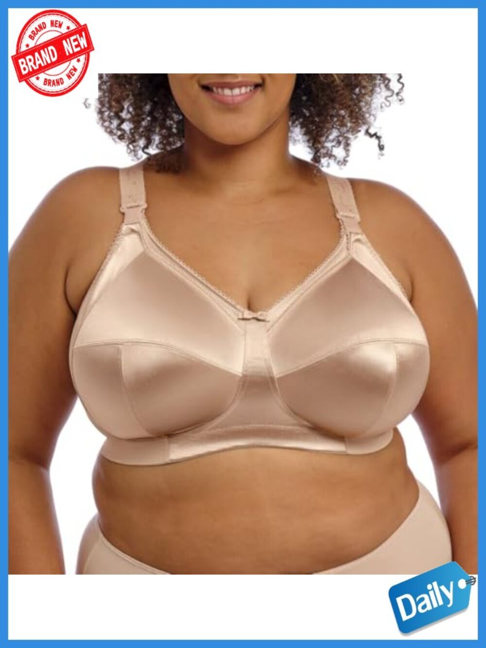 Nursing Bra with Squeeze-Release Clasp, Satin Simplex, Wire-Free, High Support